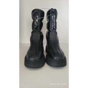 New DKNY Women' Fiza Chunky Platform Zipper Boots Black sz 7.5M MSRP $169